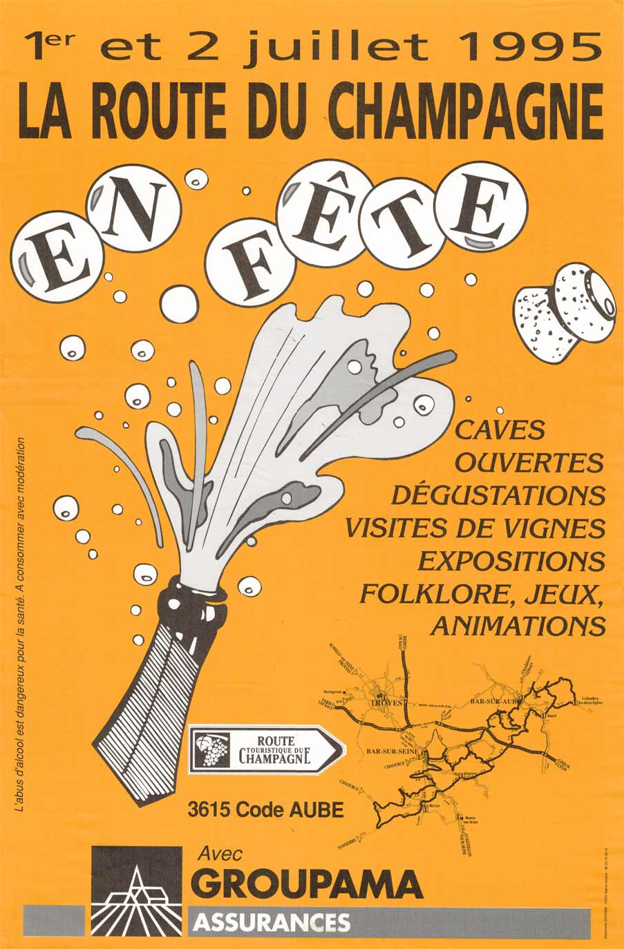 Affiche de la Route du Champagne en Fete 1995